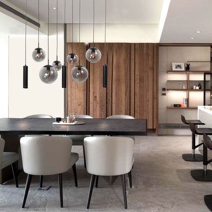 4846ZW Zwarte hanglamp Bollique , 9-lichts design voor eettafel
