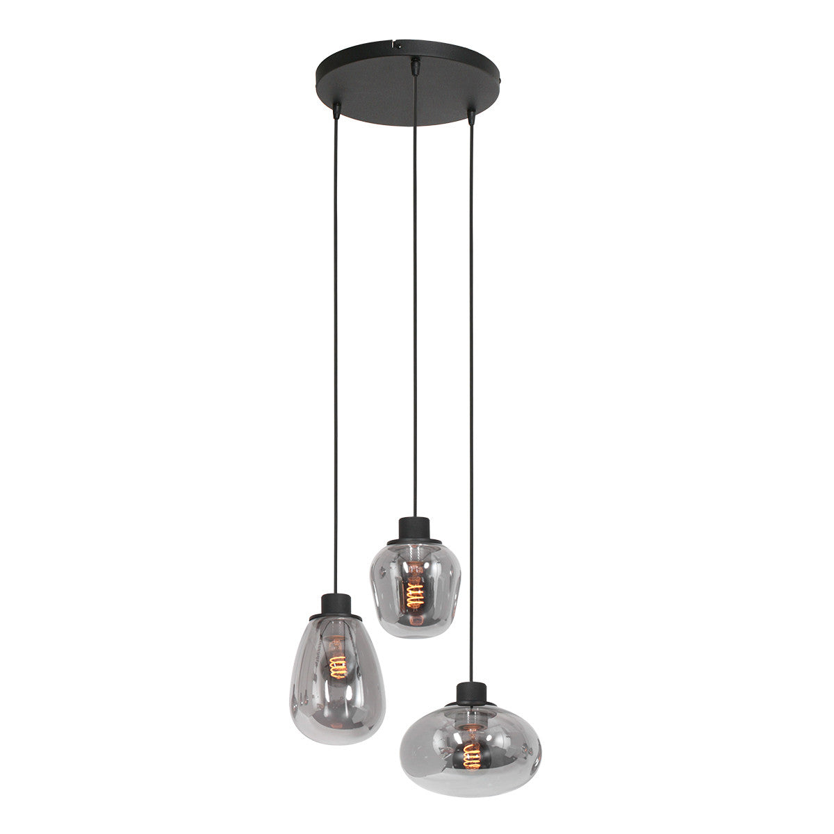 3079ZW Hanglamp Reflexion  Zwart 3 lichts E27 fitting