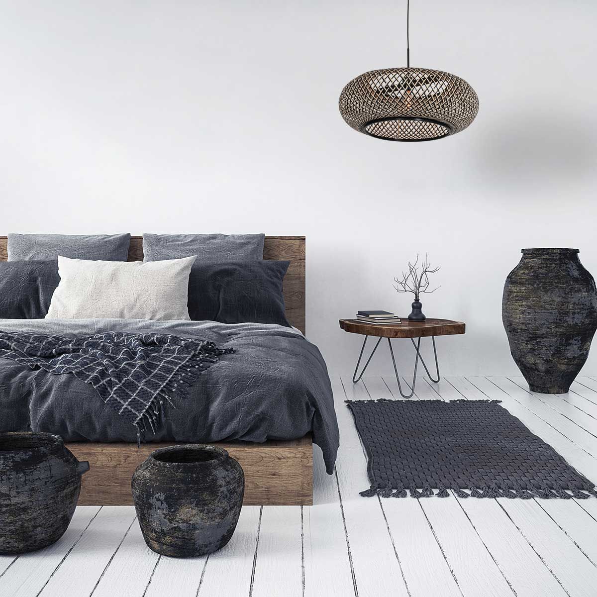 7506ZW Hanglamp Maze  â Bamboe designlamp met sfeervol lichtspel