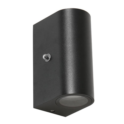 2720ZW Buitenlamp Logan  - zwarte wandlamp met sensor en up-downlicht