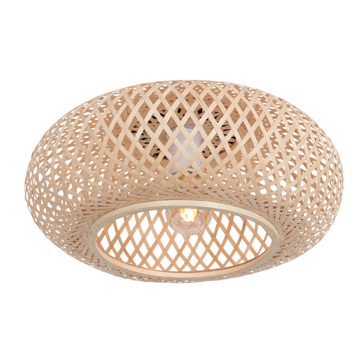 3128BE Plafondlamp Maze  â beige bamboe lamp met rustige sfeer