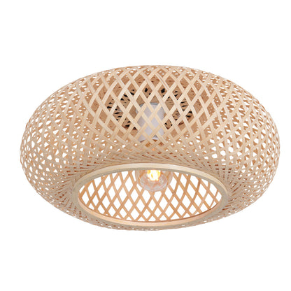 3128BE Plafondlamp Maze  â beige bamboe lamp met rustige sfeer