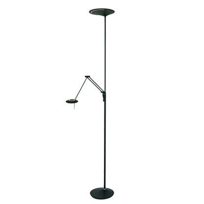 2107ZW Vloerlamp Zodiac  Zwart Knikarm Dimbaar