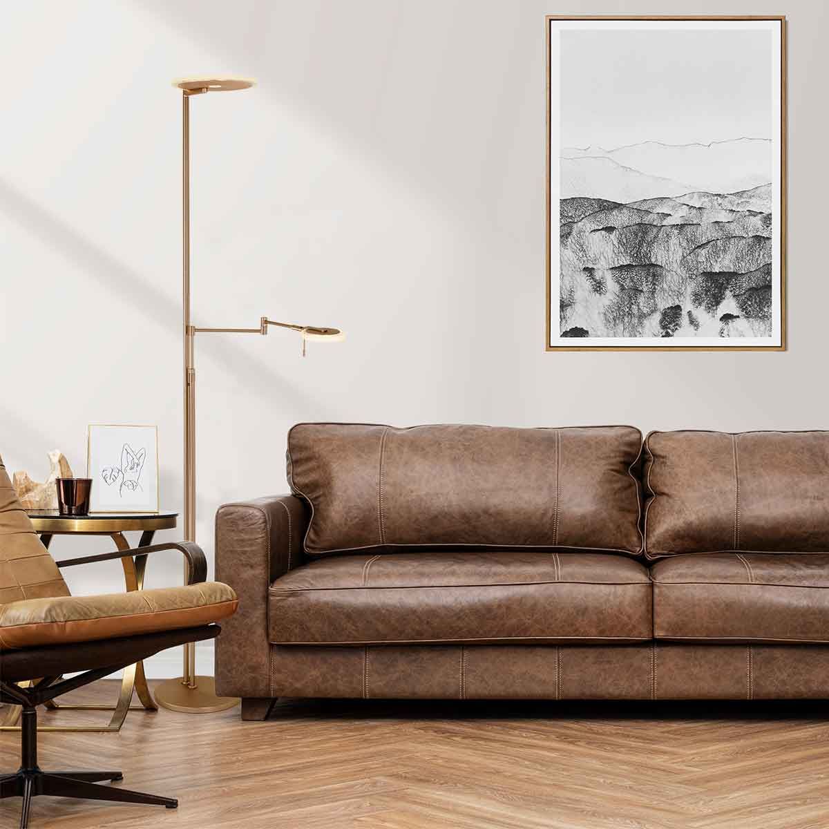2663BR Bronskleurige vloerlamp Turound  lichtkleur instelbaar en dimbaar
