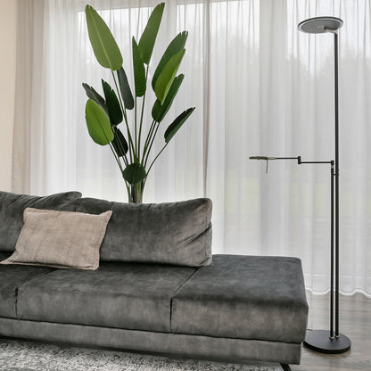 2663ZW Vloerlamp Turound  Zwart lees arm