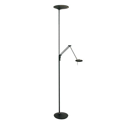 2107ZW Vloerlamp Zodiac  Zwart Knikarm Dimbaar