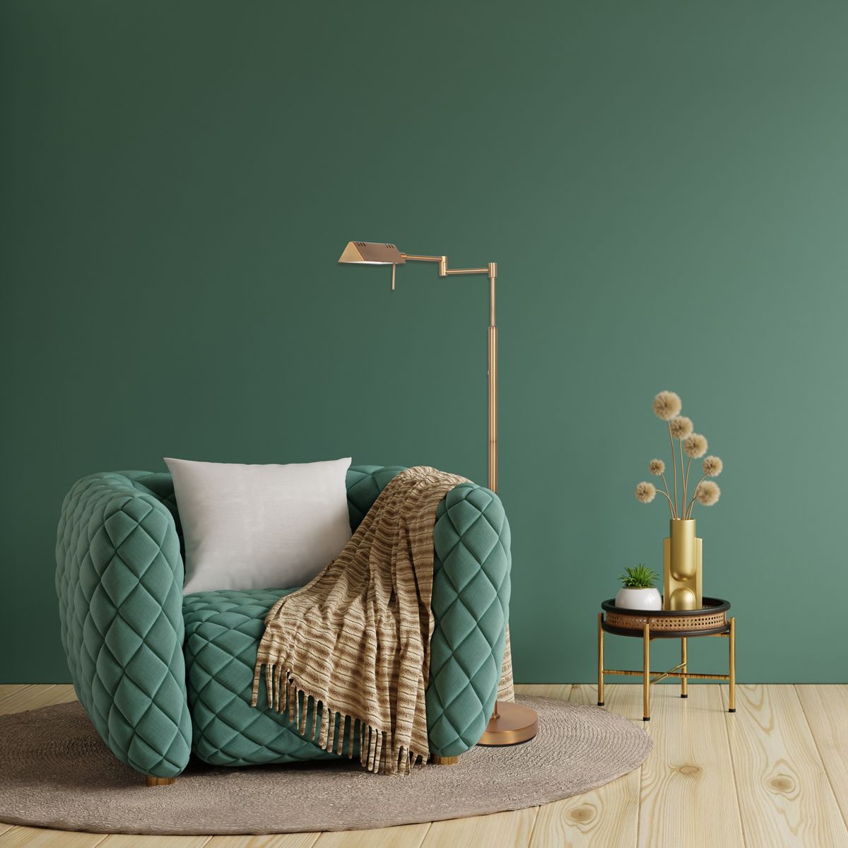 4603BR Leeslamp GlowGo  â Bronzen vloerlamp met accu en dimmer