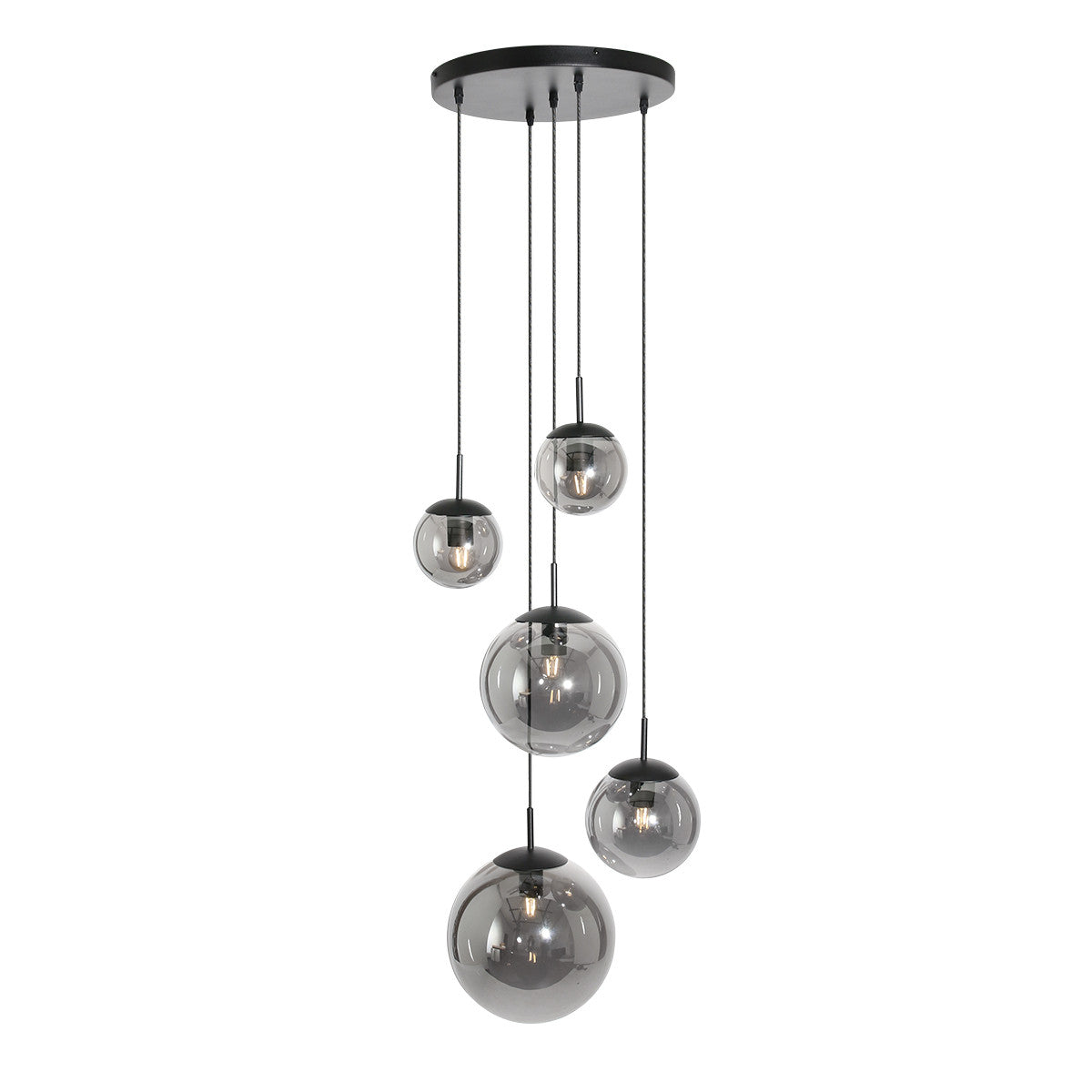 2730ZW Plafondlamp Bollique New  Zwart 5 lichts