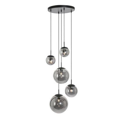2730ZW Plafondlamp Bollique New  Zwart 5 lichts