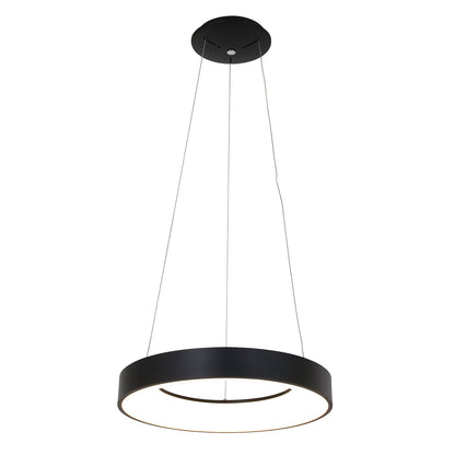 2695ZW Hanglamp Ringlede  Zwart rond 48 cm