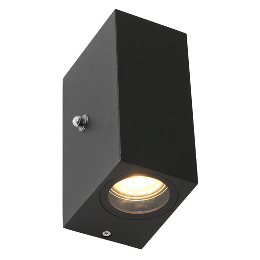 2721ZW Buitenlamp Logan  - zwarte sensorlamp met up-down licht