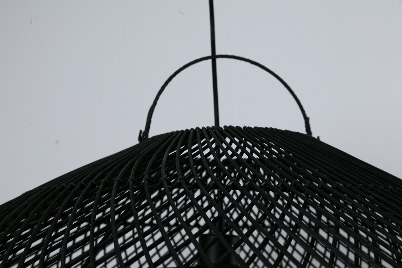 Hanglamp rotan 80cm zwart - Verlichting
